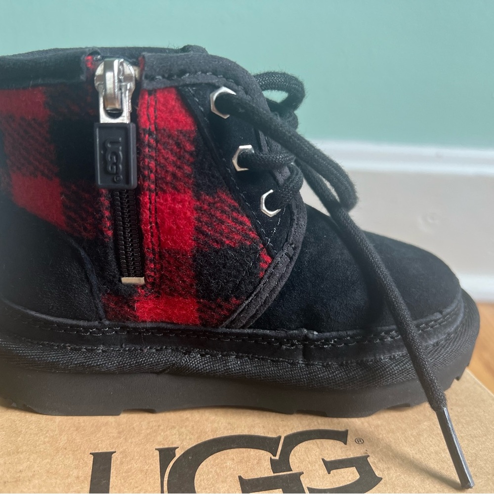 UGG Kids Black and Red Boots
